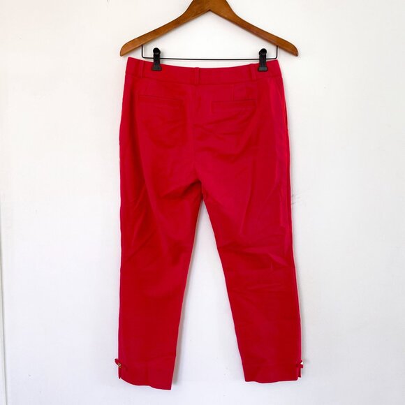 Kate Spade Jackie Bow Cropped Red Pants, Size 4 - Picture 3 of 5